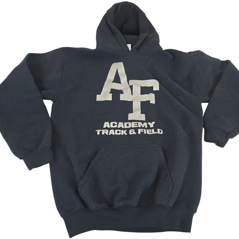 AF Academy Track Field Hoodie Sweatshirt Navy Blue Youth Size L
